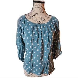 Maeve by Anthropologie Polka Dot Blouse Size X-Small Oversized